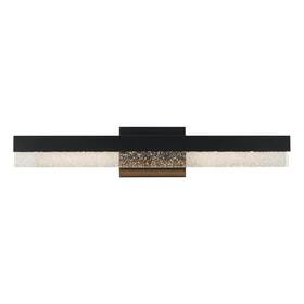 Artika 846979033997 Bathroom Vanity Light Bar 27 Inch With Bubble Glass Integrated Led Modern Black