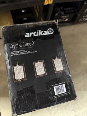 Artika Van3-cc5c-hd2bl Crystal Cube 20 Inch 3 Light Matte Black Modern Integrated Led 5 Cct A/b