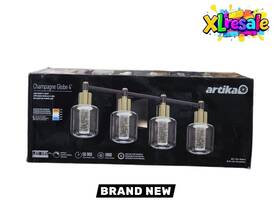 Van4-cg5c-hd2bg Artika Champagne Globe 26 Inch 4-light Black And Gold Led Vanity Light New