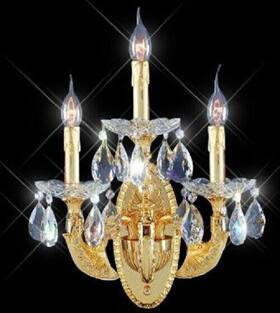 St05083w-1619g-as Artistry Asfour Crystal Wall Sconce Gold Foyer Dining Room Bathroom 3 Light Fixture 16 Inch