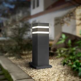 A-blc-s12b-bk Asd 12 Inch Square Bollard Light Fixture 60w E26 Socket 120v Dimmable Wa