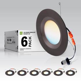 A-lrkr-6d12ac-br-6p Asd Retrofit Led Recessed Lighting 5/6 Inch 12w 1009lm Wet Rated Dimmable C