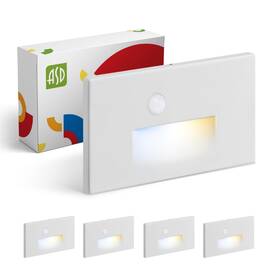 A-lstl-hn3ccms-wh-4p Asd Led Recessed Step Light Fixture Outdoor And Indoor Stair Tread Lighting
