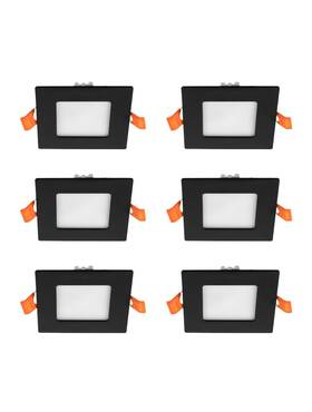 Asd-jbs-3d6ac-bk-6pack Asd 6 Pack 3 Inch Led Black Square Recessed Mini Panel Watt Dimmable 2700k-5000k