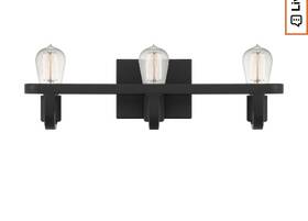 Ds19200a Ashley Harbour 3-light Matte Black Vanity Light A19 Wall Mounted 20