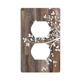 Wallplate034011 Asondarne Rustic Wood Tree Print Duplex Outlet Covers Light Switch Plate Farmhou