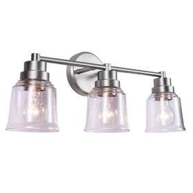 62289 Aspen Creative Corporation 21 Inch 3-light Matte Nickel Vanity Light With Clear Glass Shade