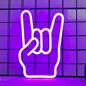 Fs-kf047ne Attivolife Rock Hand Shaped Neon Light Gamer Wall Decor Led Signs Usb Fs-kf047ne Attivolife Rock Hand Shaped Neon Light Gamer Wall Decor Led Signs Usb