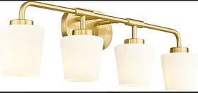 Ad-22004-4w-gd Audickic Bathroom Vanity Light 4-light Brushed Gold White Frosted Globes New