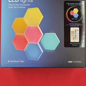 Bmt-2272 Auraled Hexglow 6-tile Led Wall Light Usb Powered Dimmable Touch Sensitive