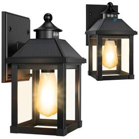 Au-sl-bd-012 Auzev Solar Sconce Lights Outdoor Wall Mount Porch Light Exterior Black 2pack