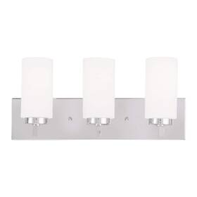 Hd44401 Aviance Lighting Cranbrook 18 Inch 3-light Polished Chrome Vanity Light With Satin Opal White Lock