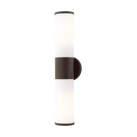 Hd76907 Aviance Lighting Crestmoor 18.5 Inch 2-light Bronze Ada Vanity Light With Satin Opal White Glass