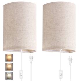 Wlm250-wla-8w-01 Avv Wall Sconces Set Of Two Lamp Plug In With On/off Switch 2700k 4000k 50