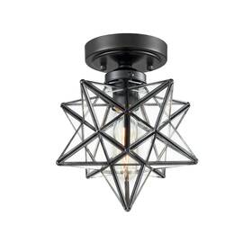 Wt7030c-2 Axiland Industrial Moravian Star Ceiling Light With 8-inch Glass Shade 1
