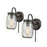 B3036 Eul Vintage Mason Jar Light Fixture Clear Glass Wall Lights