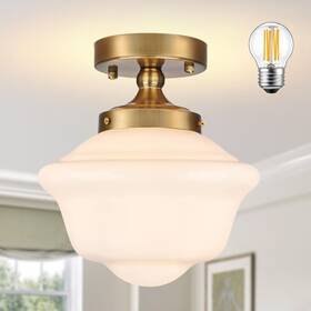 Mei-20nj Bagood 8 Inch Gold Schoolhouse Lights Fixture Light Fixtures Ceiling Mid Cen