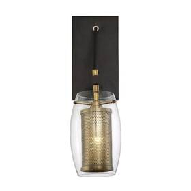 159-bel-2333286 Bailey Street Home 1 Light Industrial Metal Wall Sconce With Clear Glass-16 Inches H By 4.75