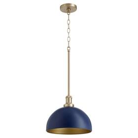 183-bel-4350547 Bailey Street Home 11.75 Inch 1 Light Dome Pendant-blue/aged Brass Finish - Pendants