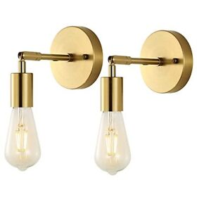 Baoden 1 Light Brushed Brass Bathroom Wall Sconce Set Of 2 Vintage