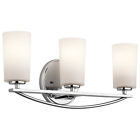45061ch Bathroom Chrome Fixture Lighting 3-bulb " Kichler 20.5 Rousseau Wide 45061ch Bathroom Chrome Fixture Lighting 3-bulb " Kichler 20.5 Rousseau Wide