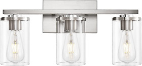 Bathroom Vanity Light 3-light Brushed Nickel Metal Wall Lighting Fixtures