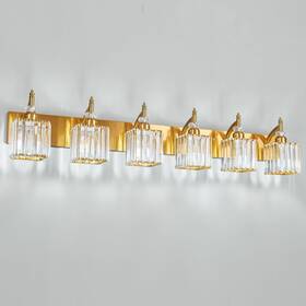 655-6f Bbllwj Crystal Vanity Lights - Gold 6 Light Modern Bathroom Fixtures Ov