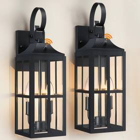 W6019-02-bksr Bdrofn 2 Pack 19 Inch Large Outside Modern Wall Sconce Light Fixture Dusk To Dawn Indus