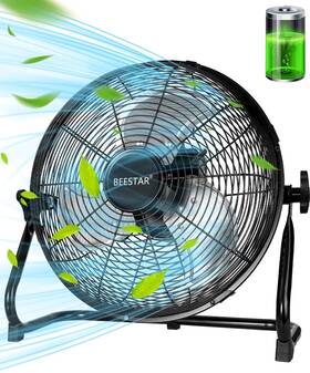 Bs-12 Beestar 16 Rechargeable Floor Fan 12-speed Battery Operated 15600mah 48-hour