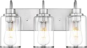 Beionxii Bx-vl01bn-3cg 3-light Bath Vanity Brushed Nickel Over Mirror