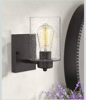Bxmb9002-1-2p Beionxii New In Box Wall Sconce Light Fixture 2 Pack - Bronze Bubble Glass