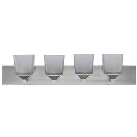 2804-bn Bel Air Edwards 30 Inch 4-light Brushed Nickel Bathroom Vanity Light Frosted Glass New