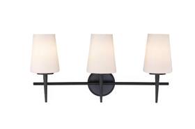 20043 Bel Air Lighting Horizon 24 Inch 3-light Black Bathroom Vanity Light Fixture