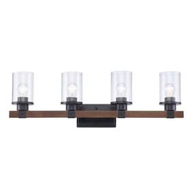 21844-rob Bel Air Lighting Siesta 32 Inch 4-light Oil Rubbed Bronze And Faux Wood Farmhouse