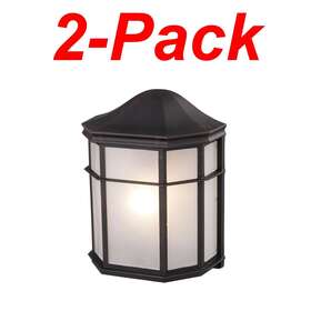 4484-rt Bel Air Lighting 2-pack Andrews Rust Outdoor Pocket Wall Sconce Light Fixture Frost Shade