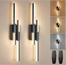W60-1bdc2 Benkut Modern Led Vanity Lights Set Of 2 Black Wall Sconce Missing Remotes