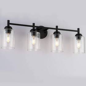 Blnsrv0634-bl Berliget 4 Light Matte Black Bathroom Vanity 30 Inch Black-4 Lights