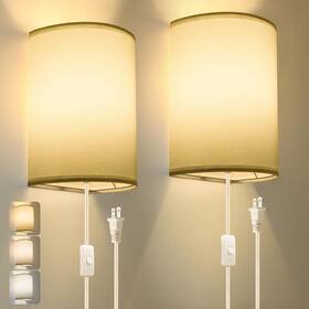 Beser Win 313036056072 Plug In Wall Sconce 3 Color Sconces Set Of Two Industrial Lamp With