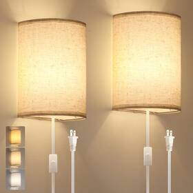 Beser Win 445019831857 Plug In Wall Sconce 3 Color Sconces Set Of Two Industrial Lamp With