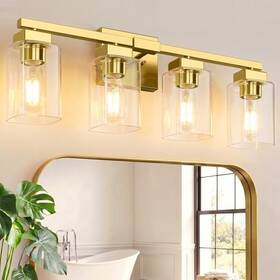 Beslowe B27003pb 27 Inch 4-light Bathroom Light Fixture Modern Gold -