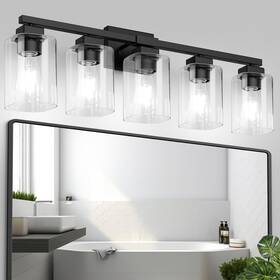B31003pb Beslowe Modern 31 Inch 5-light Black Bathroom Vanity Light Matte Wall Fixture