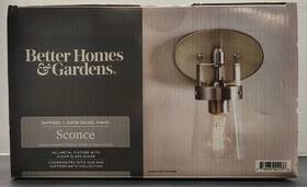 Better Homes & Gardens 810665022176 And - Modern Wall Sconce Glass Shade Satin Nickel