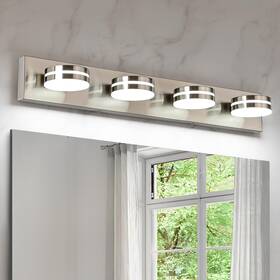 9817-4t Bicrink 4-light 30inch Bathroom Vanity Lights Brushed Nickel Led Dimmable Wall Mount