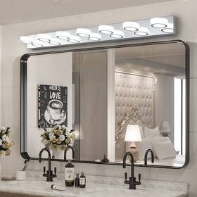 Big Emporium Store 371879687471 Modern 7-light Led Vanity Light Fixture - Chrome Finish With Acrylic Shade