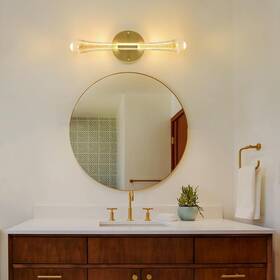 B0d9nfkmv3 Bj-cvl-01 6w 3000k Led Gold Wall Sconce Crystal Vanity Light With Bubble Modern