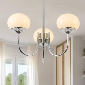 Bp1082-s-3 Bokt Modern Sputnik Chandelier 3 Light Glass Globes Silver F