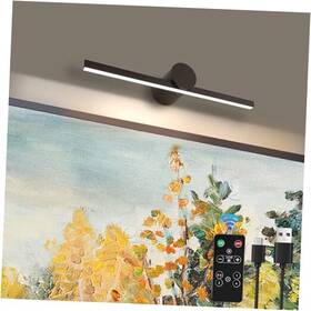 7119-12in Bolang Battery Operated Picture Light With Remote Wireless Dimmable 12 Inches Black