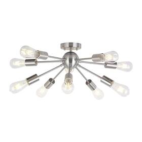 3006-10sn Bonlicht 10-light Sputnik Chandelier Brushed Nickel Flush Mount Ceiling Light