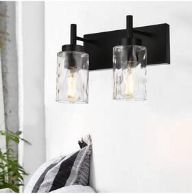 Bonlicht 919302231798 2 Light Farmhouse Wall Sconce Vanity Lights Modern Black Bathroom Lighting Fi