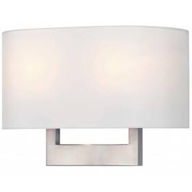 Bowery Hill Bh-4752-1714364 14 Inch 2-light Metal And Fabric Ada Wall Sconce In Brushed Nickel